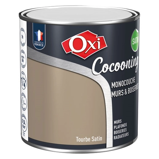 Murs bois satin tourbe 0.5l - OXI