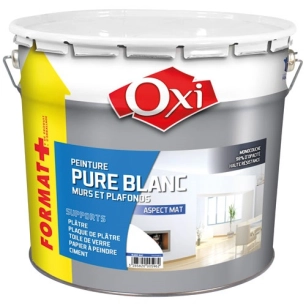 Peinture blanc pur acryl.mat 10l+20% - OXI