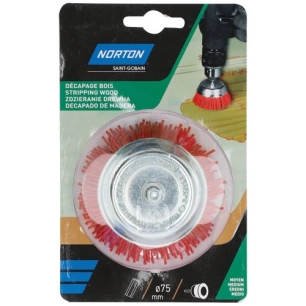 Brosse perceuse coupe nylon rouge 75 Norton - NORTON