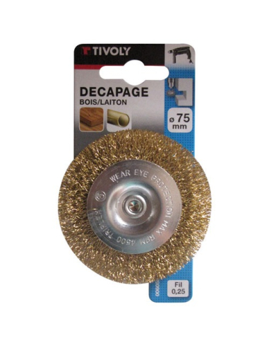 Brosse circulaire 75mm laiton blister - TIVOLY