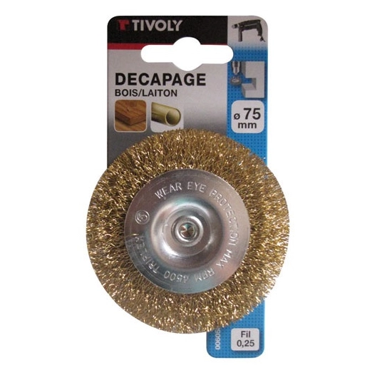 Brosse circulaire 75mm laiton blister - TIVOLY