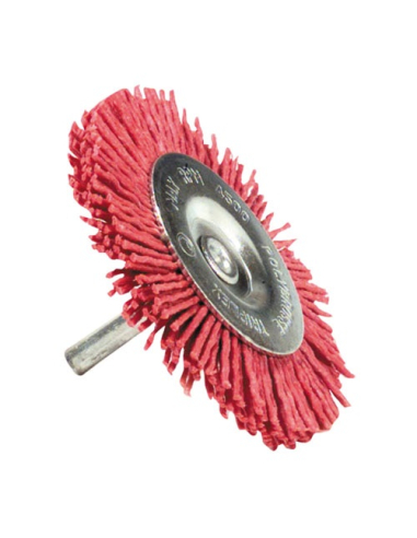 Brosse circulaire 75mm nylon sur tige t6 blister - TIVOLY