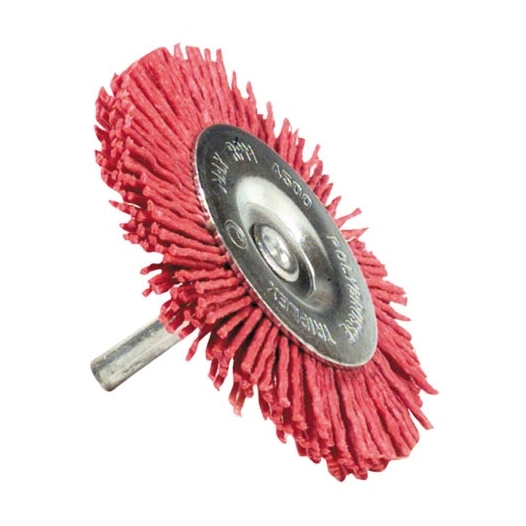 Brosse circulaire 75mm nylon sur tige t6 blister - TIVOLY