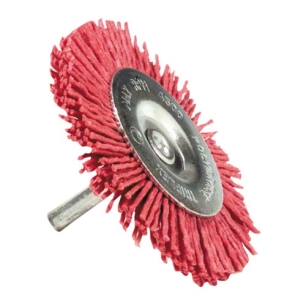 Brosse circulaire 75mm nylon sur tige t6 blister - TIVOLY