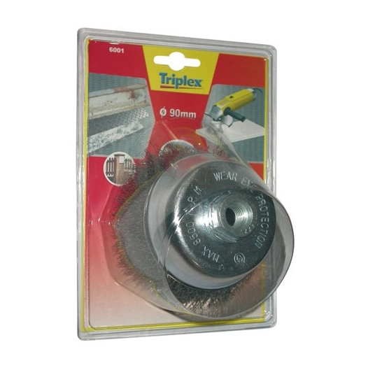 Brosse coupe M14 90mm fils ondulés blister - TIVOLY