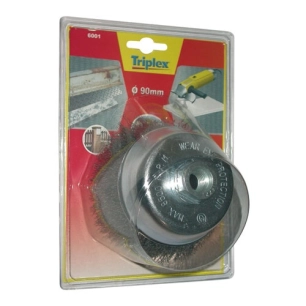 Brosse coupe M14 90mm fils ondulés blister - TIVOLY