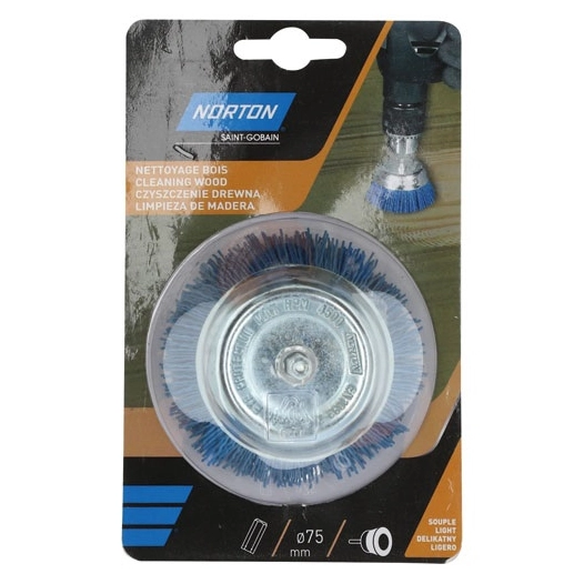 Brosse perceuse coupe nylon bleu 75 Norton - NORTON