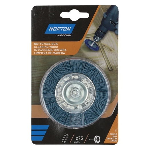 Brosse perceuse circulaire nylon bleu 75 Norton - NORTON
