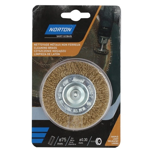 Brosse perceuse circulaire ondulée laiton 75 Norton - NORTON