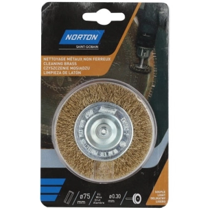 Brosse perceuse circulaire ondulée laiton 75 Norton - NORTON