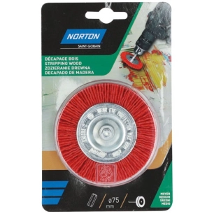 Brosse perceuse circulaire nylon rouge 75 Norton - NORTON
