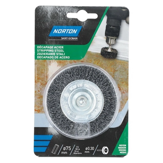 Brosse perceuse circulaire ondulé acier 75 Norton - NORTON