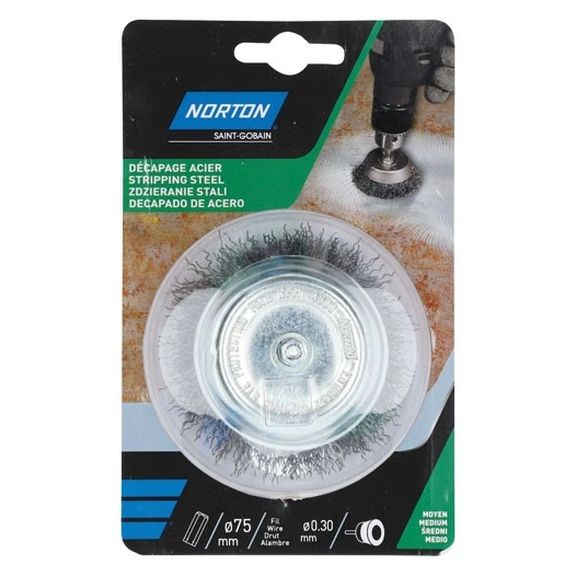 Brosse perceuse coupe ondulé acier 75 Norton - NORTON