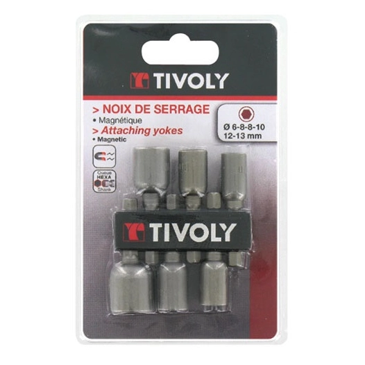 Embouts noix de serrage 6 pans magnétiques x6 sc - TIVOLY