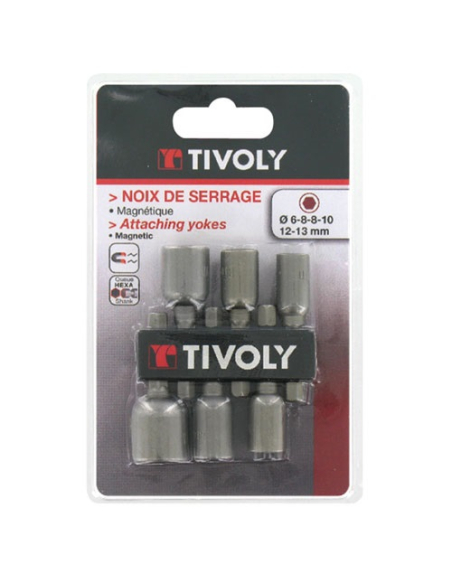 Embouts noix de serrage 6 pans magnétiques x6 sc - TIVOLY