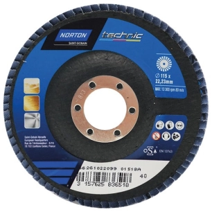 Disque à lamelles convexe sup. fibre technic 115x22 40g - NORTON