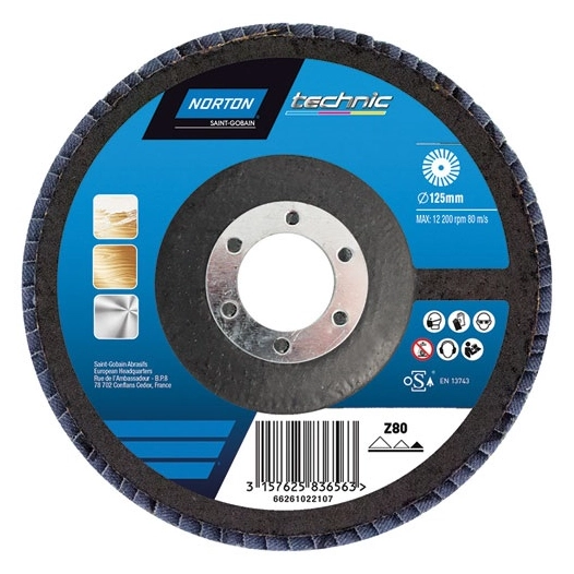 Disque à lamelles convexe sup. fibre technic 125x22 g.60 - NORTON