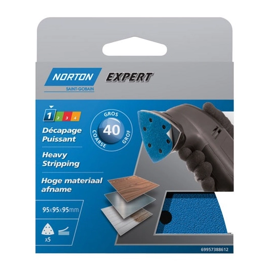 Triangle perforé expert 6 trous 95 gr. 40 pack x5 - NORTON