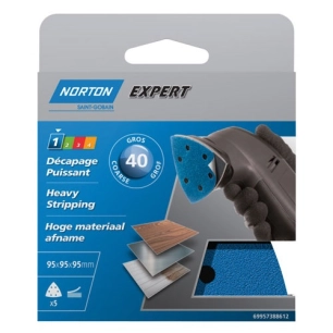 Triangle perforé expert 6 trous 95 gr. 40 pack x5 - NORTON