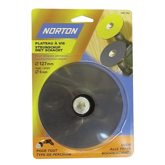 Plateau à vis caoutchouc 127mm tige 6mm pour perceuse - NORTON