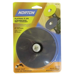 Plateau à vis caoutchouc 127mm tige 6mm pour perceuse - NORTON