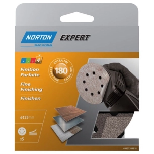 Disque 125 auto-agrippant grain 180 blister de 5 - NORTON