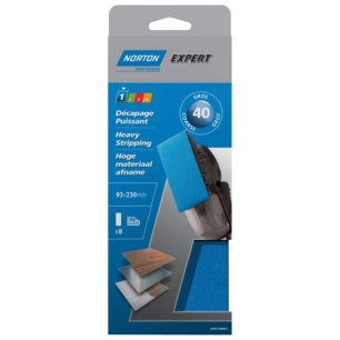 Patin Expert non perforé 93x230 grain 40 x 8 pièces - NORTON