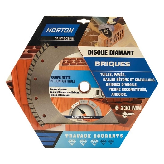 Disque diamant travaux courants 230 brique - NORTON