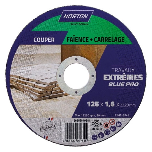 Disque à tronçonner extrême carrelage 125x1.6x22.2 - NORTON