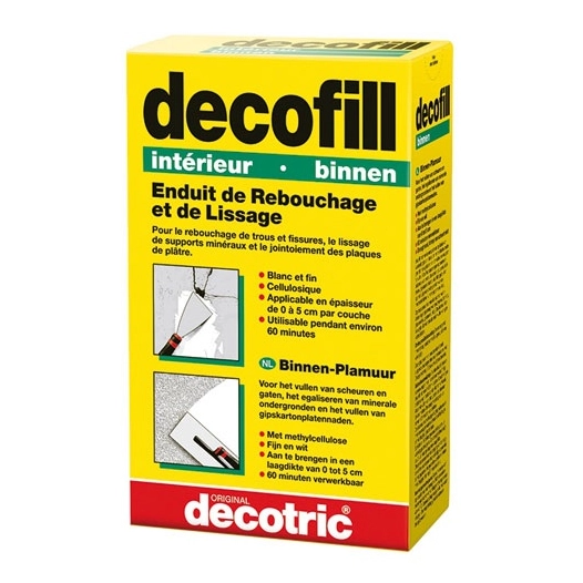 Enduit poudre rebouchage et lissage Decofill intérieur 1kg - DECOTRIC