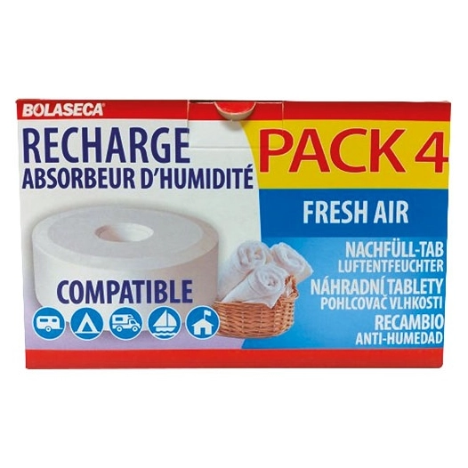 Recharge absorbeur humidité galets 4 x 450g fresh air - BOLASECA