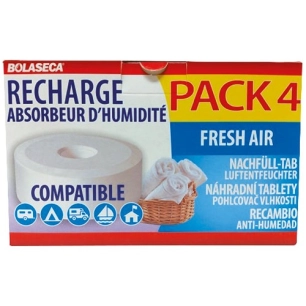 Recharge absorbeur humidité galets 4 x 450g fresh air - BOLASECA