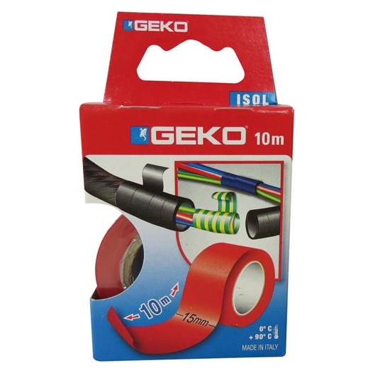 Adhésif isolation 15mmx10m rouge - GEKO