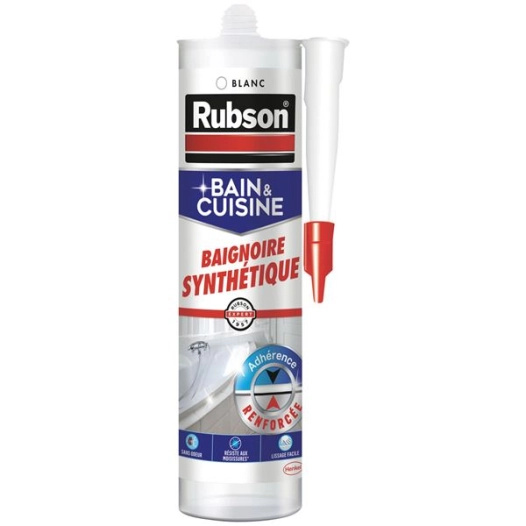 Rubson mastic bain cuisine baignoire synthétique blanc 280ml - RUBSON