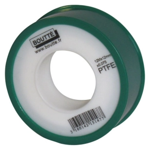 10 Ruban téflon rouleau 12mx12mm vrac - BOUTTE