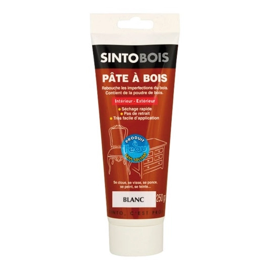 Pâte à bois Sintobois à l'eau pâte 250g blanc - SINTOBOIS