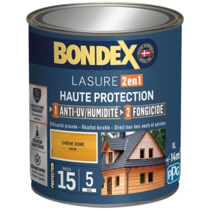 Bondex lasure 2en1 ind 15 5ans 1l chêne doré - BONDEX