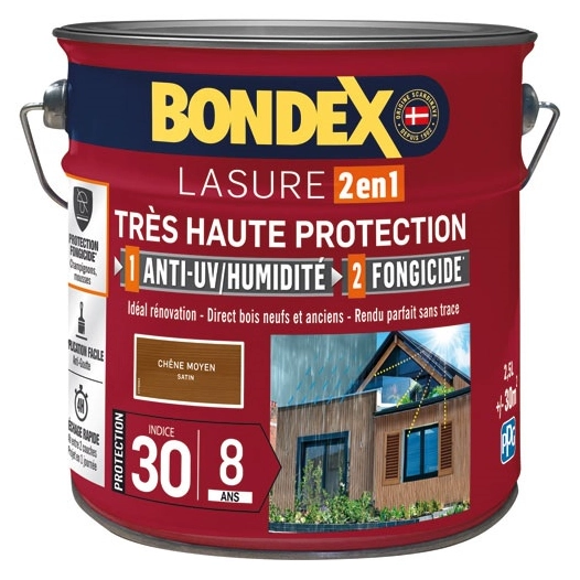 Bondex lasure ind 30 8 ans 2.5l chêne moyen - BONDEX