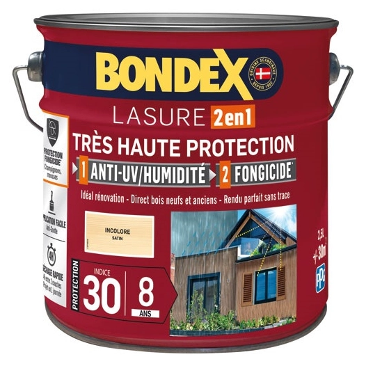 Bondex lasure ind 30 8 ans 2.5l incolore - BONDEX