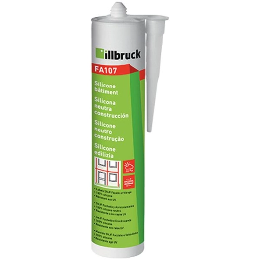 Mastic silicone bâtiment FA107 trans 300ml - NEC+ ILLBRUCK