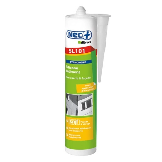 Mastic silicone bâtiment blanc 310ml - NEC+ ILLBRUCK