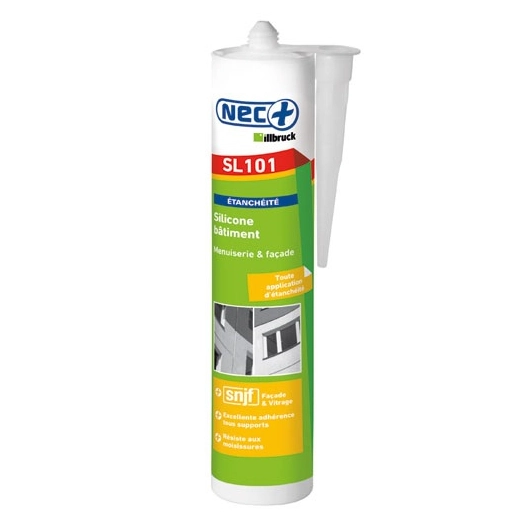 Mastic silicone bâtiment translucide 310ml Nec + - NEC+ ILLBRUCK
