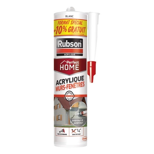 Mastic murs et fenêtres blanc cartouche 280+10%gratuit - RUBSON