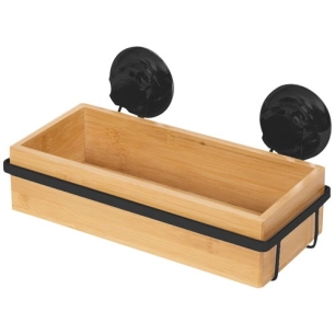 Petite étagère à ventouse bambou naturel et métal - COMPACTOR