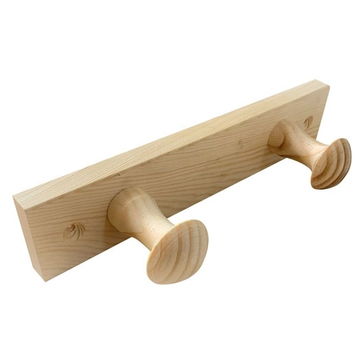 Porte-manteau bois de pin 2 têtes - INOFIX