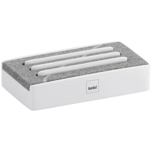 Porte-savon Blanc Mat & Aspect Pierre - Cube - KELA