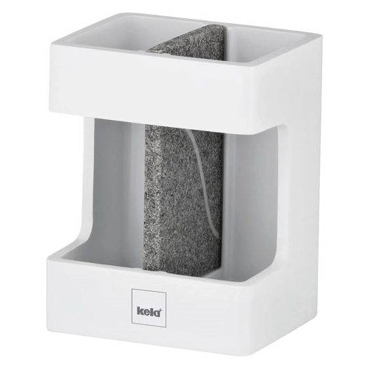 Porte-brosse à dents Blanc Mat & Aspect Pierre - Cube - KELA