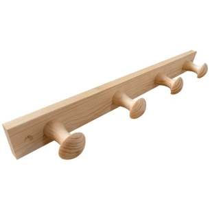 Porte-manteau bois de pin 4 têtes - INOFIX