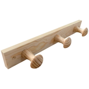 Porte-manteau bois de pin 3 têtes - INOFIX