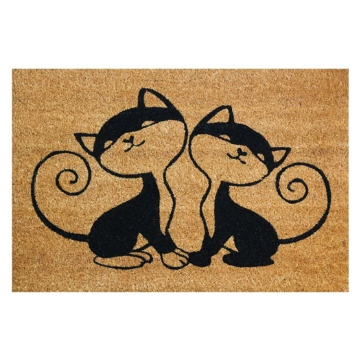 Tapis coco naturel chats 40x60cm - IDMAT